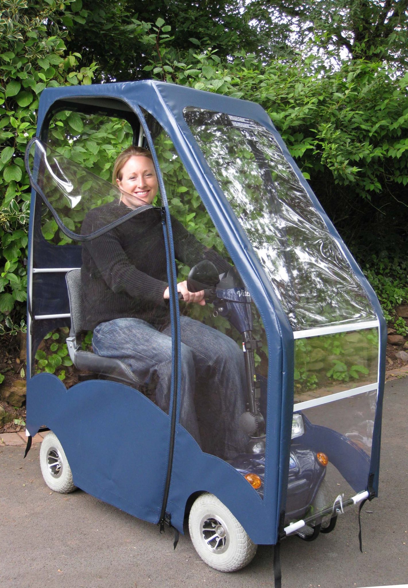 Capota azul para scooter electrico